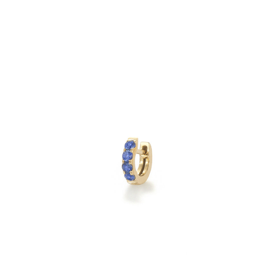 Single Orb Hoop Blue Sapphire Mini