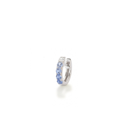 Single Orb Hoop Blue Sapphire Medium