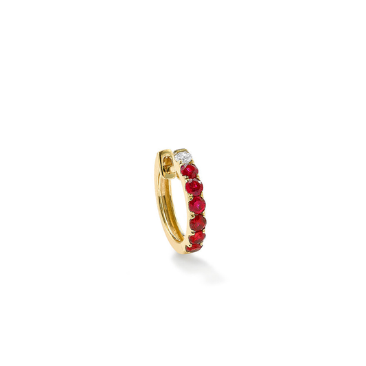 Single Orb Hoop Ruby Midi