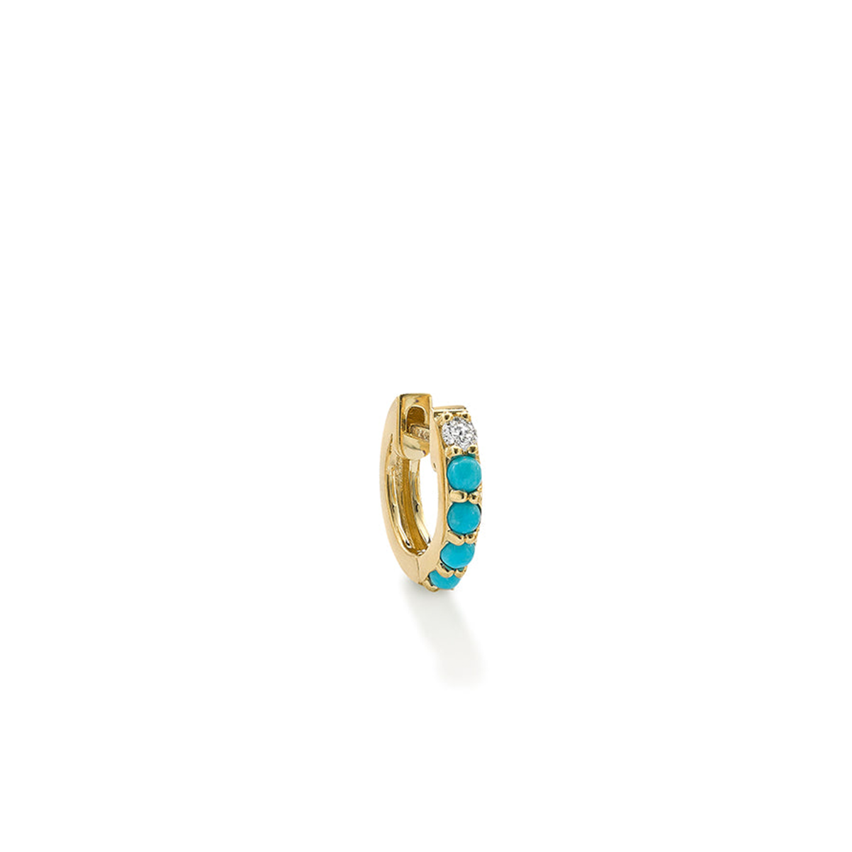 [Julie Vos]  Crescent Stone Hoop-Turquoise Blue M