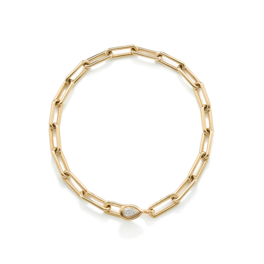 Identity Necklace with Pear Diamond Pommel