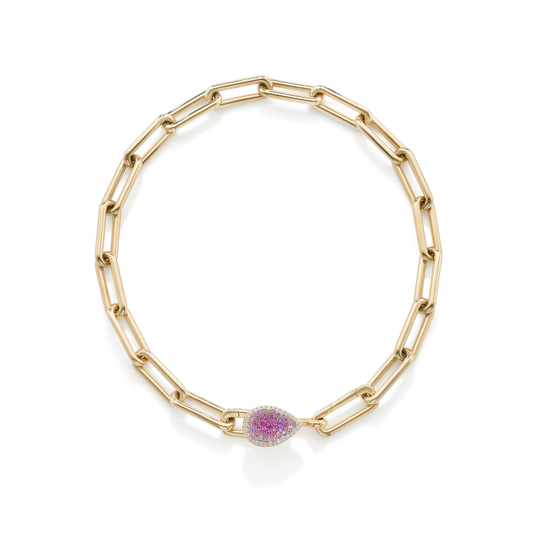 Identity Pommel with diamonds and pink sapphires