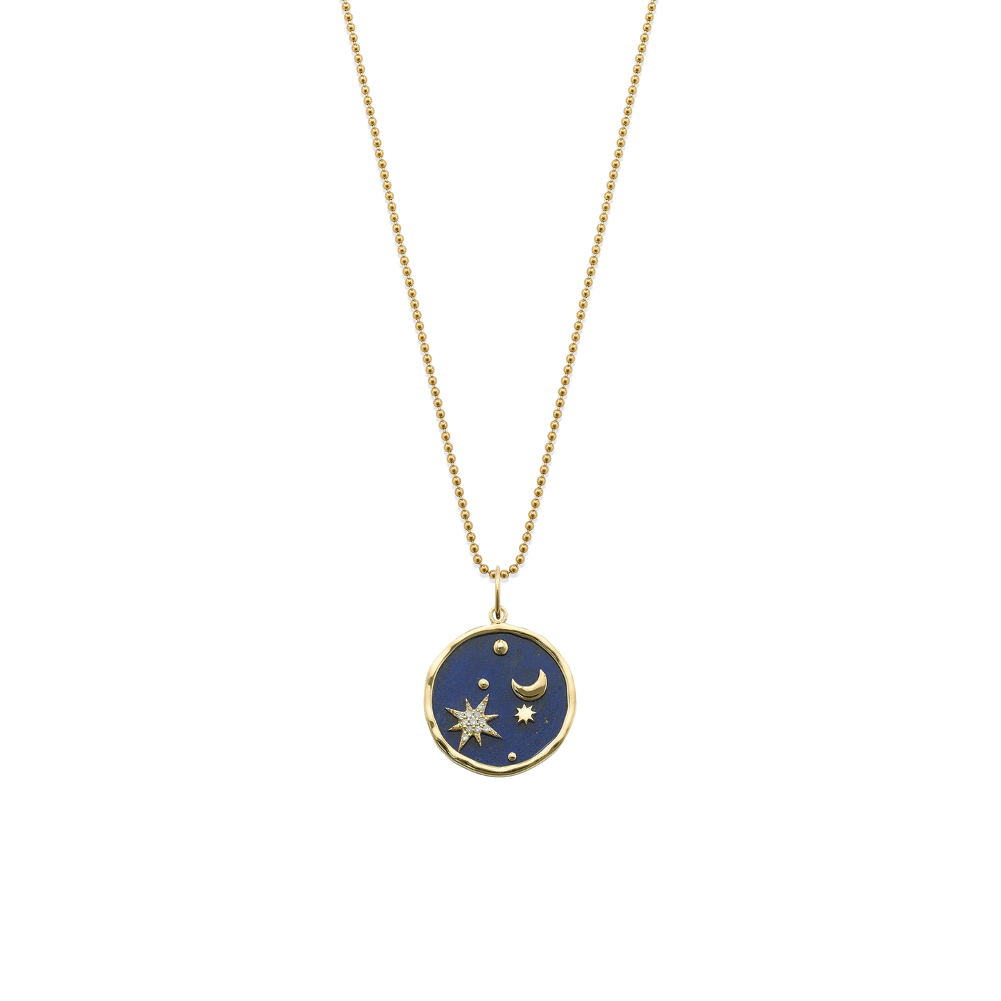 Star And Moon Lapis Pendant