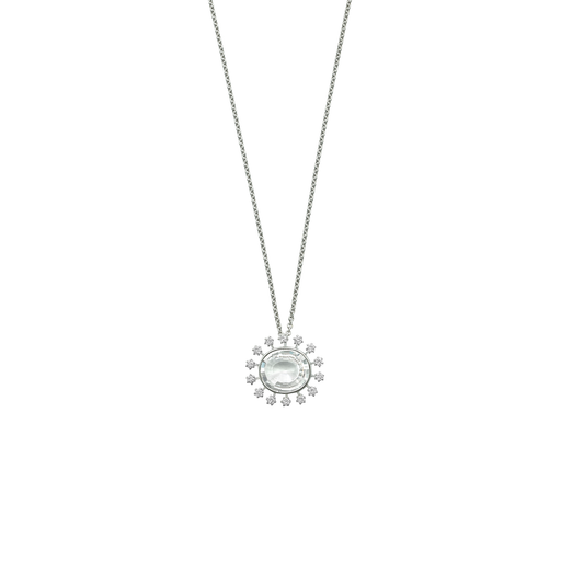 Daystar White Gold Diamond Sun Pendant
