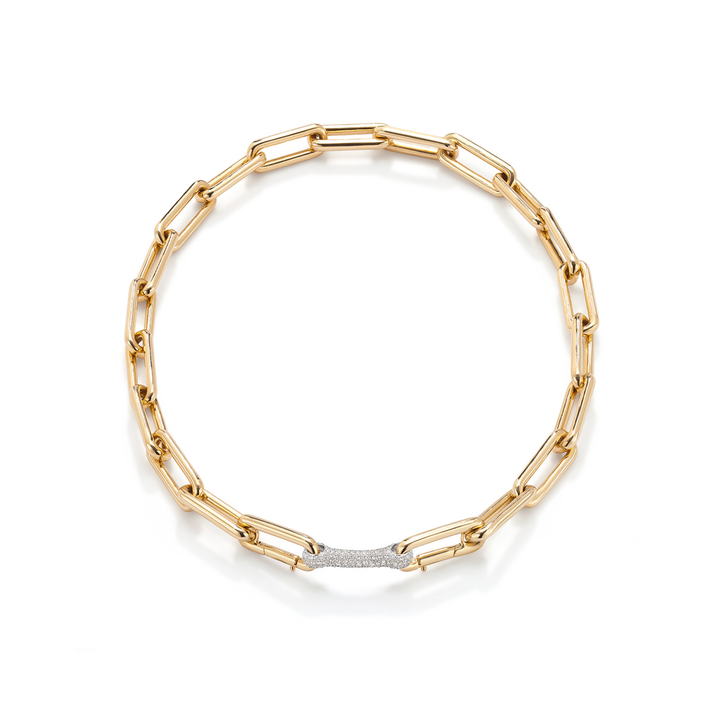 Short Identity Necklace With Diamond Bar